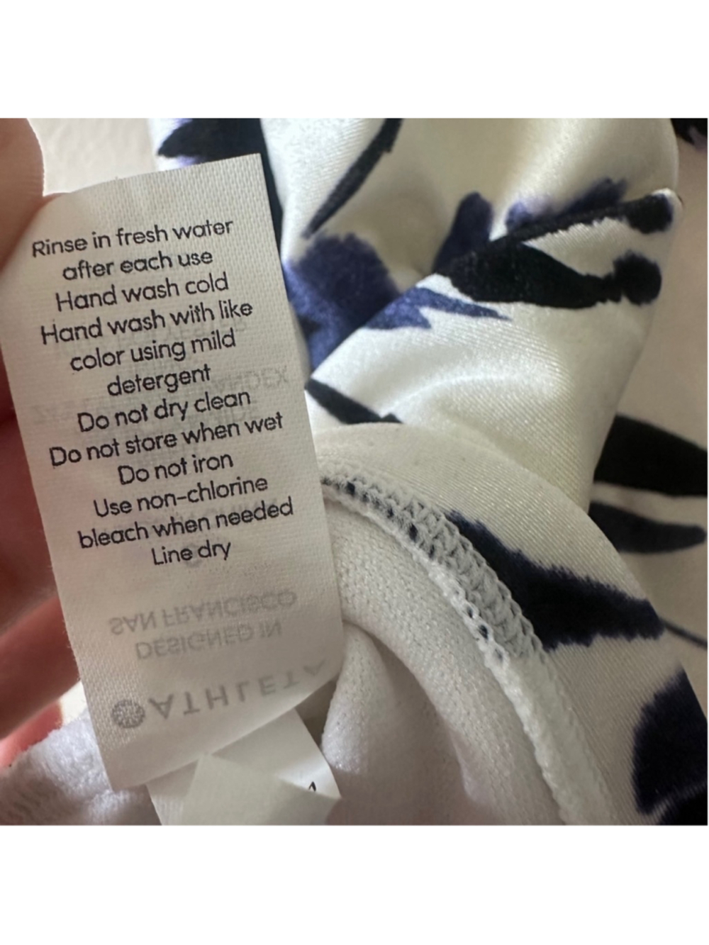 Athleta Floral Corset Tankini Swim Top Size S Ivory Purple Open Back - Picture 7 of 8